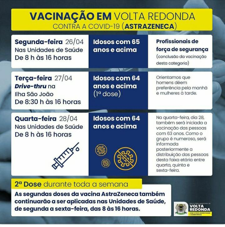 Vamos ficar de olho nos dias de vacinação